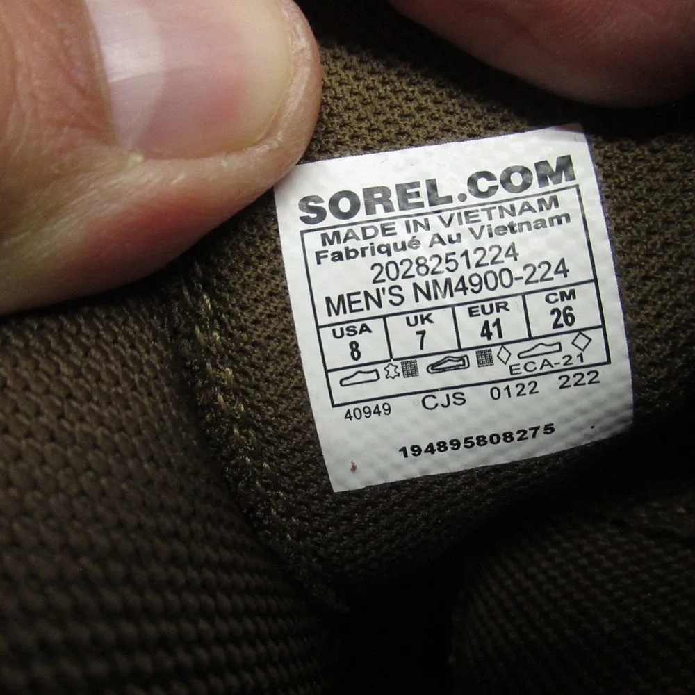 Sorel Mens Boots 8 Brown Waterproof Carson‎ Chelsea Suede Rugged Heel Daily Rain